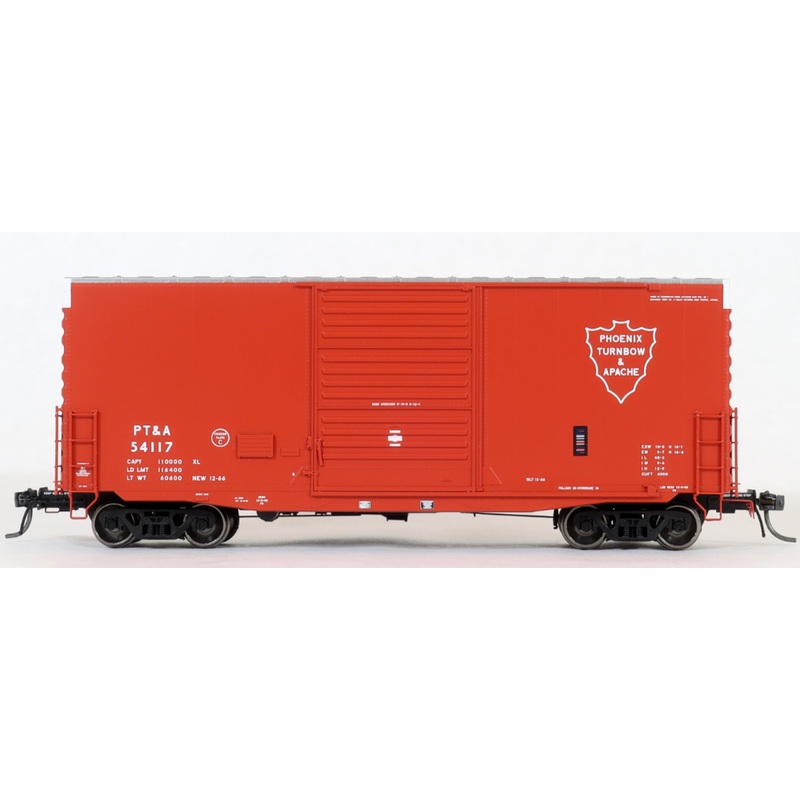 Home Shops HFB-021-001 HO Scale PS 40' Mini Hy Cube Boxcar Phoenix Turnbow & Apache PT&A 54117