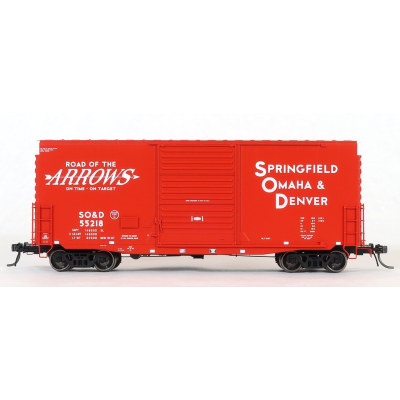 Home Shops HFB-024-002 HO Scale PS 40' Mini Hy Cube Boxcar Springfield Omaha & Denver SO&D 55231