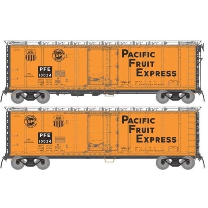 Rapido 196005A HO Scale R-40-27 Reefer: Pacific Fruit Express PFE - 1966 Repaint: Single Car #1