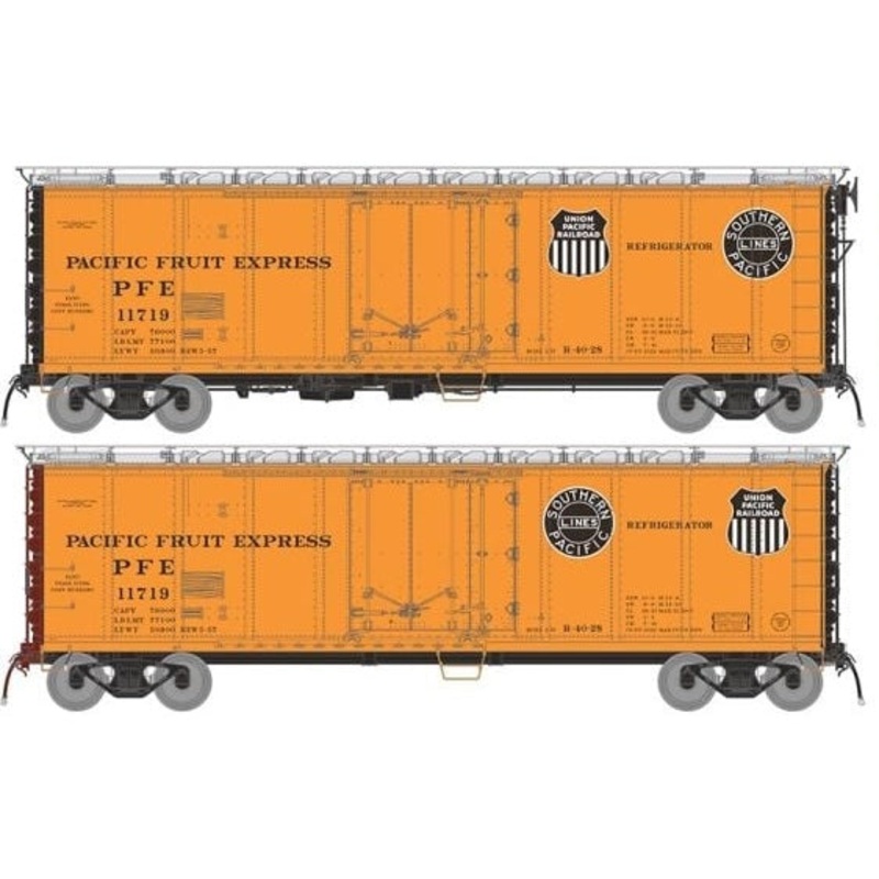 Rapido 196101A HO Scale R-40-28 Reefer: Pacific Fruit Express PFE - 1957 Scheme: Single Car #1
