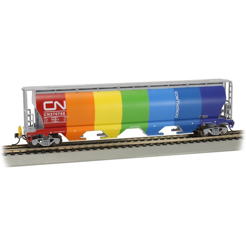 Bachmann 73805 HO Scale 4 Bay Covered Hopper with EOT Canadian National "Demonstrator" CN