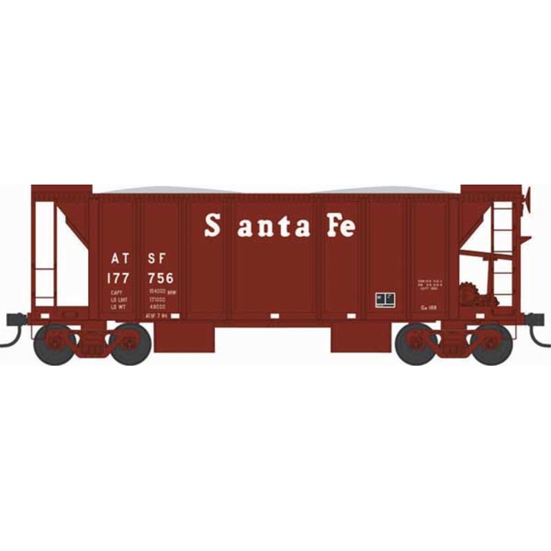 Bowser 43141 HO Scale 70 Ton Ballast Hopper with Side Chutes Santa Fe ATSF 177781