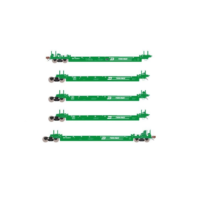 ScaleTrains 40090 HO Scale Rivet Counter PS-Trinity 5 Unit Backpacker Well Car BN 63909