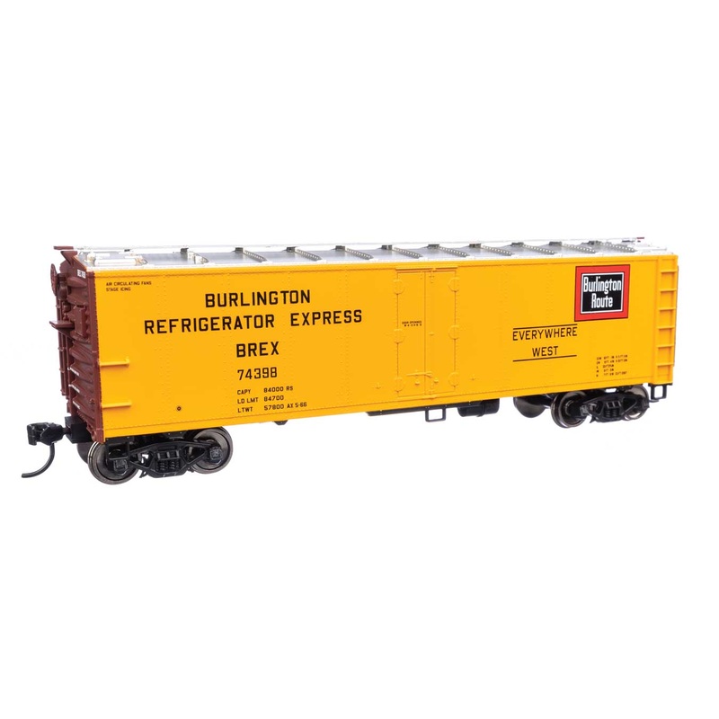 Walthers 910-41408 HO Scale 40' Steel Reefer Burlington Refrigerator Express BREX 74398