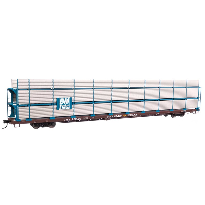 Walthers Mainline 910-8303 HO Scale 89' Tri-Level Shielded Auto Rack Boston & Maine B&M/TTKX 90882