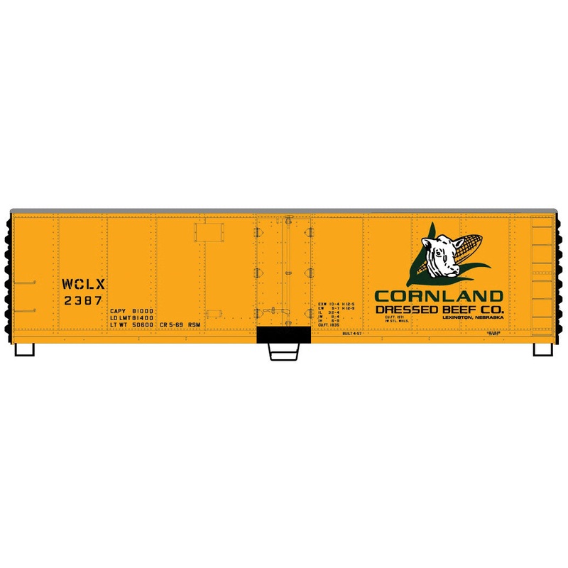 Accurail 80932 HO Scale 40' Steel Reefer Kit Wilson Car Lines WCLX 2387 (Cornland Dressed Beef Logo)