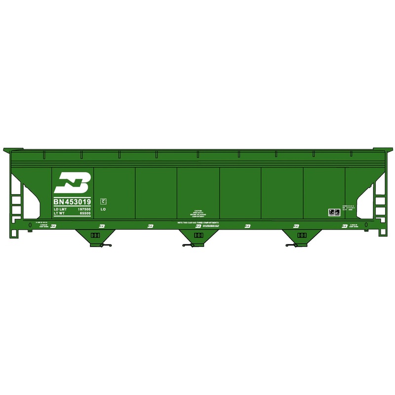 Accurail 81461 HO Scale ACF 3 Bay Covered Hopper Covered Hopper Kit Burlington Northern BN (# Varies)