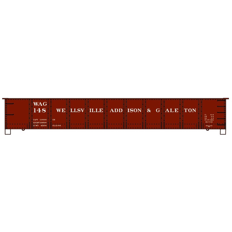 Accurail 81602 HO Scale 41' AAR Steel Gondola Kit Wellsville, Addison & Galeton WAG 148