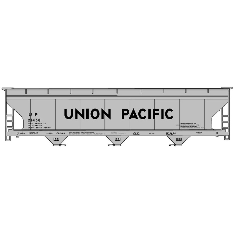 Accurail 81661 HO Scale ACF 3 Bay Covered Hopper Kit Union Pacific UP (# Varies)