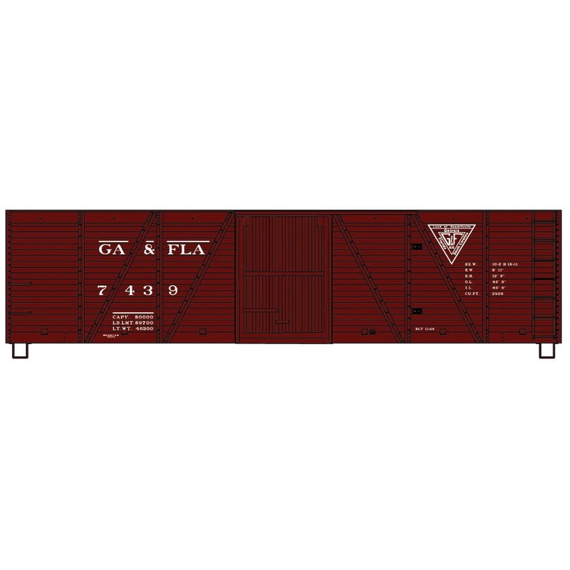 Accurail 81682 HO Scale 40' 6 Panel Boxcar Kit Georgia & Florida G&F 7439 (1950 Scheme)