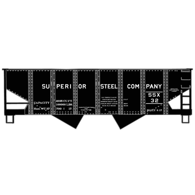 Accurail 81722 HO Scale USRA Twin Hopper Kit Superior Steel #32