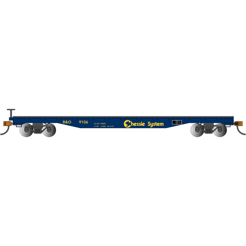 Bachmann 17308 HO Scale 52' Flatcar Chessie System 9106