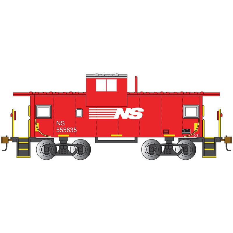 Bachmann 17714 HO Scale Wide Vision Caboose Norfolk Southern NS 555635