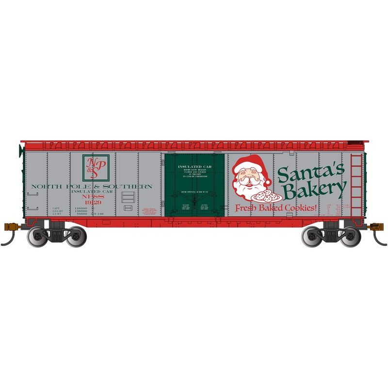 Bachmann 18024 HO Scale 50' Plug Door Boxcar Santa's Bakery NP&S 19129
