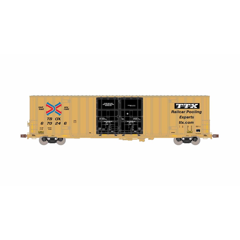 ScaleTrains Operator 11891 HO Scale Trinity 60' 7500 8' Double Plug Door High Cube Boxcar TTX TBOX 670338