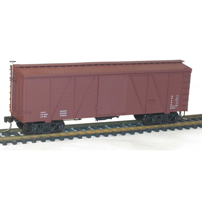 Accurail 1198 HO Scale 36' Fowler Wood Boxcar Kit Mineral Red Data Only