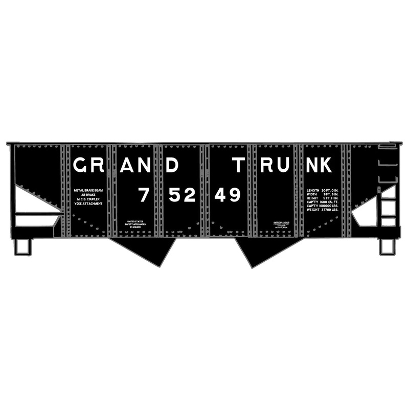 Accurail 24121 HO Scale USRA 55 Ton 2 Bay Open Hopper Kit Grand Trunk Western GTW 75249