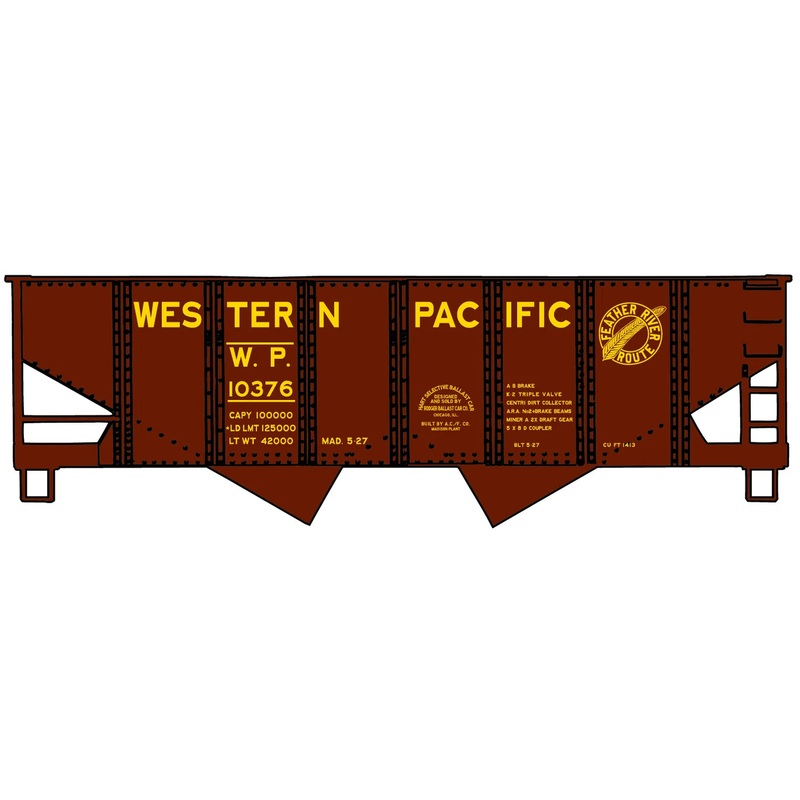 Accurail 2436 HO Scale USRA 55 Ton 2 Bay Open Hopper Kit Western Pacific WP 10376 (Small Feather Logo)