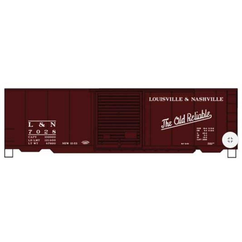 Accurail 3458 HO Scale 40' PS-1  Boxcar Kit Louisville & Nashville L&N 7028 (Old Reliable Slogan)