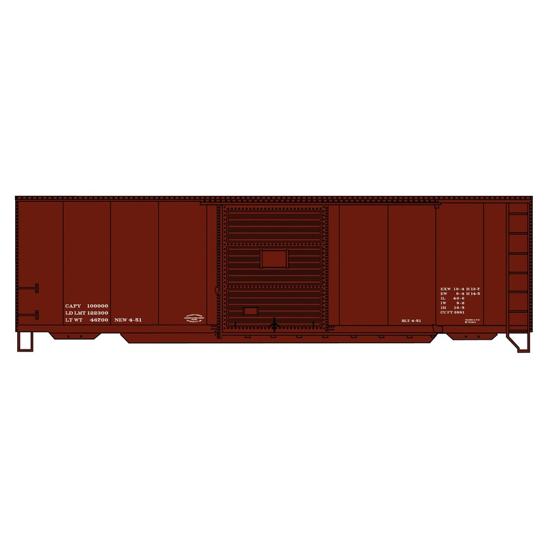 Accurail 3499 HO Scale 40' PS-1  Boxcar Kit Oxide Red Data Only