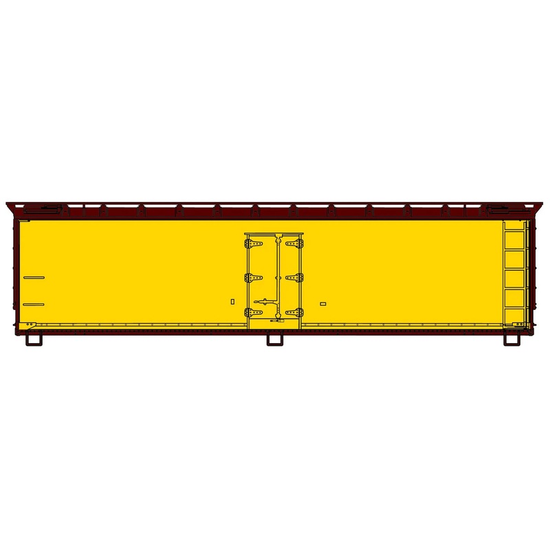 Accurail 4900 HO Scale 40' Wood Reefer Kit As-Built Yellow Unlettered