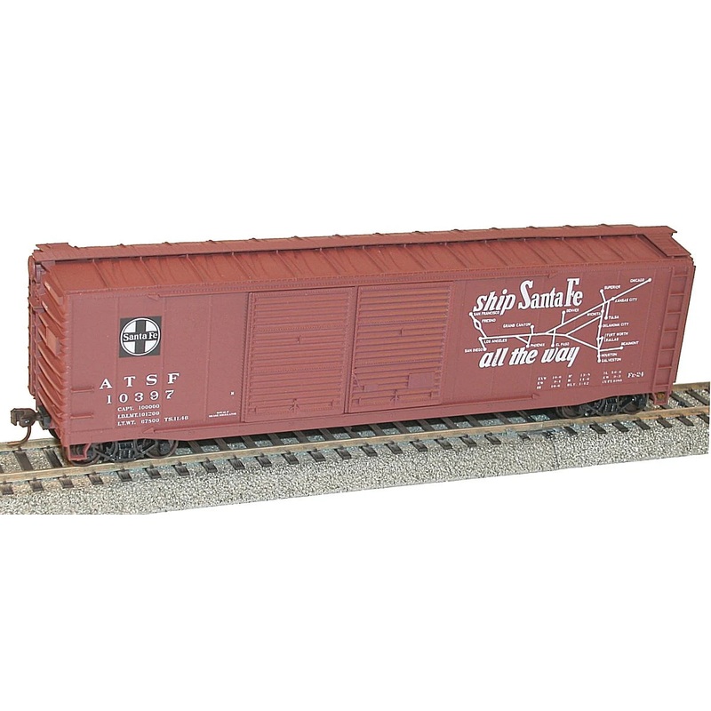 Accurail 5238 HO Scale 50' Double Door Boxcar Kit Santa Fe ATSF 10397 (Map & Ship Santa Fe Slogan)