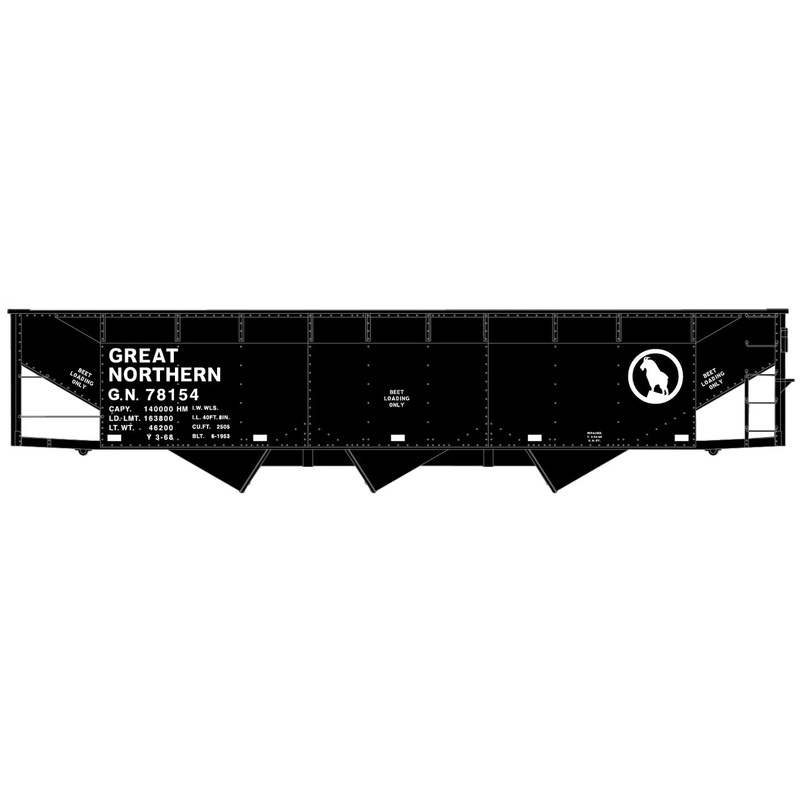 Accurail 7565 HO Scale 70 Ton 3 Bay Hopper Kit Great Northern GN