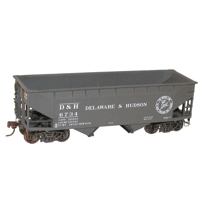 Accurail 7726 HO Scale AAR 50 Ton Offset Side Twin Hopper Kit Delaware & Hudson D&H 6734