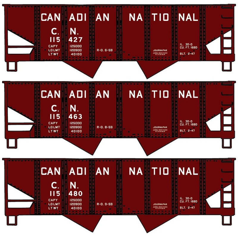 Accurail 8145 HO Scale USRA Twin Hopper Kit 3 Pack Canadian National CN
