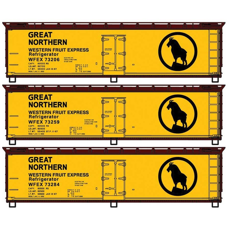 Accurail 8150 HO Scale 40' Wood Reefer Kit 3 Pack Great Northern WFEX (Rocky Logo)