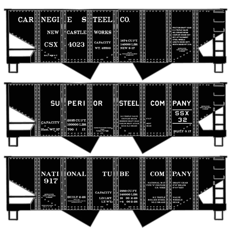 Accurail 8172 HO Scale USRA Twin Hopper Kit  3 Pack Steel Series