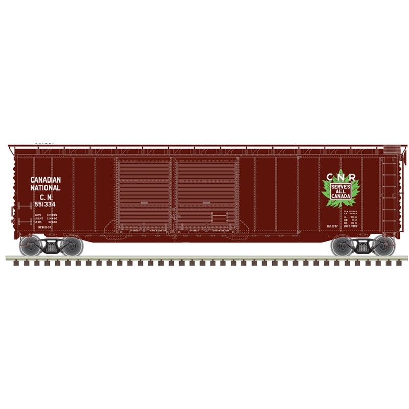 Atlas 20006571 HO Scale 50' Postwar Boxcar Canadian National CN 551334