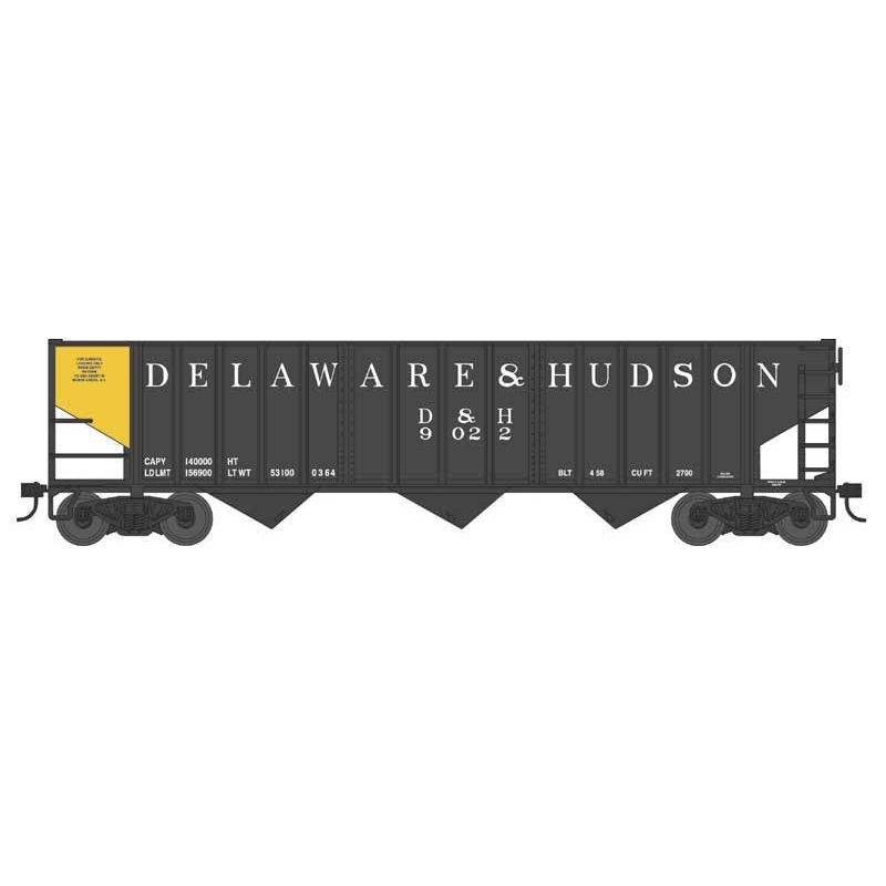 Bowser 43465 HO Scale 70 Ton 14 Panel 3 Bay Hopper Delaware & Hudson D&H 9022
