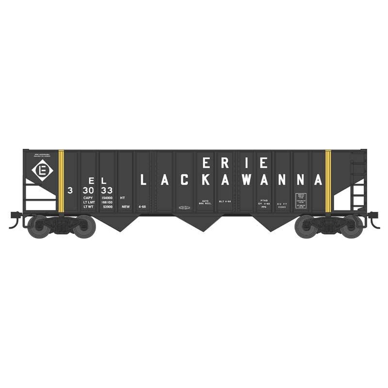 Bowser 43472 HO Scale 70 Ton 14 Panel 3 Bay Hopper Erie Lackawanna EL 33010