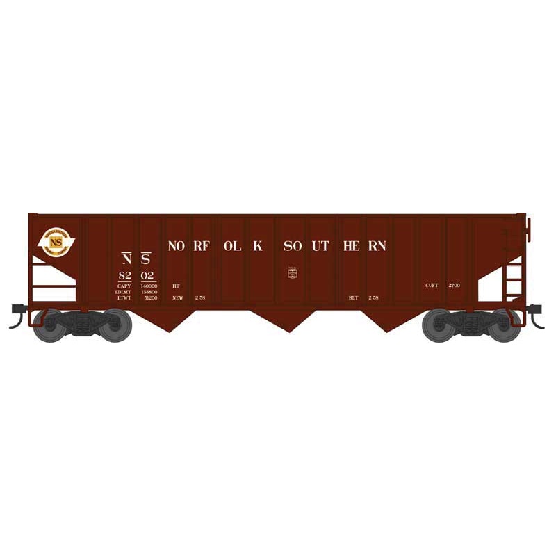 Bowser 43474 HO Scale 70 Ton 14 Panel 3 Bay Hopper Norfolk Southern NS 8202 (Original)
