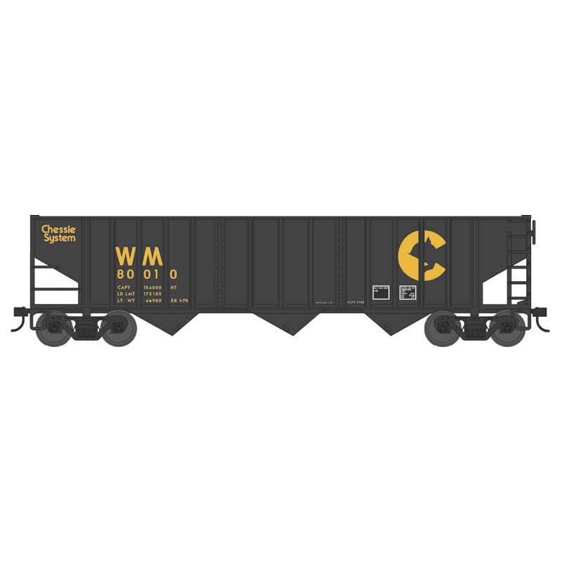 Bowser 43490 HO Scale 70 Ton 14 Panel 3 Bay Hopper Chessie System WM 80056