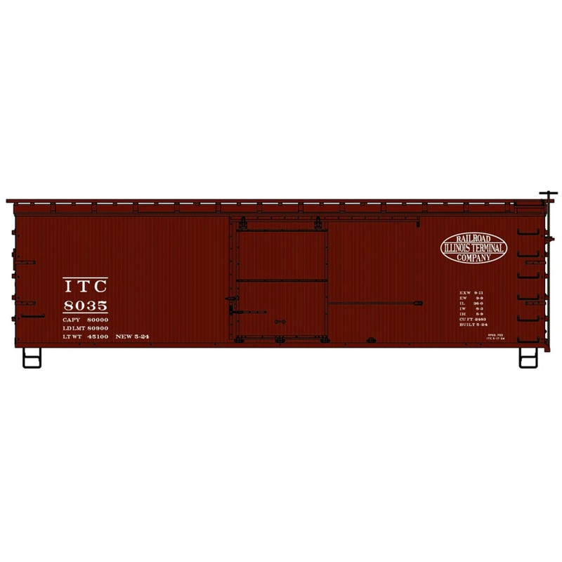 Accurail 1811 HO Scale 36' Wood Boxcar Kit Illinois Terminal ITC 8035