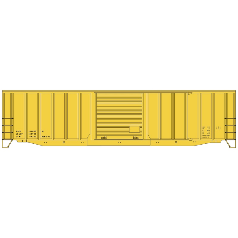 Accurail 5695 HO Scale 50' AAR Exterior Post Boxcar Kit Data Only - Yellow