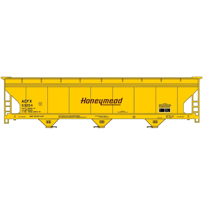 Accurail 81762 HO Scale ACF 3 Bay Covered Hopper Kit Honeymead ACFX 53204