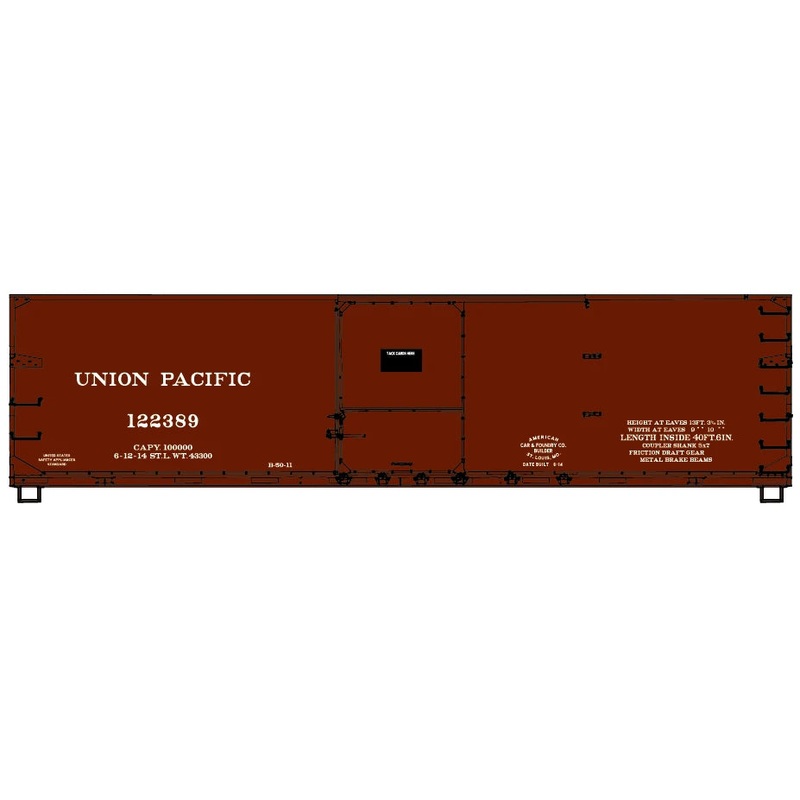 Accurail 81783 HO Scale 40' USRA Double Sheathed Wood Boxcar Kit Union Pacific UP 122389