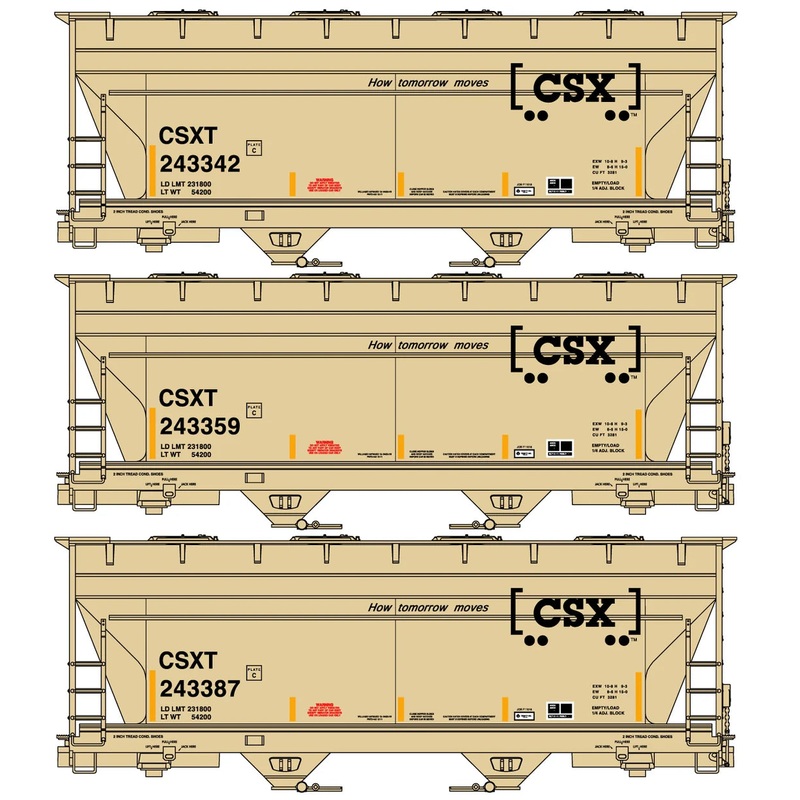 Accurail 8179 HO Scale ACF 2 Bay Covered Hopper Kit 3 Pack CSX How Tomorrow Moves