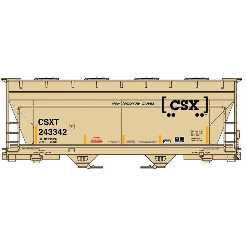 Accurail 81791 HO Scale ACF 2 Bay Covered Hopper Kit CSX How Tomorrow Moves (# Varies)
