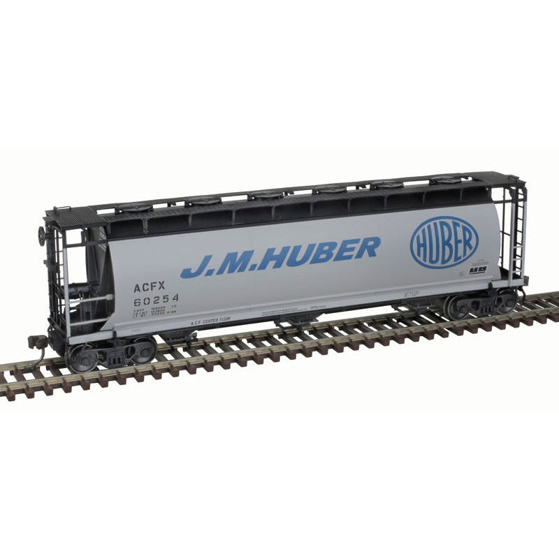 Atlas 20007178 HO Scale 3 Bay Cylindrical Covered Hopper J.M. Huber ACFX 60257