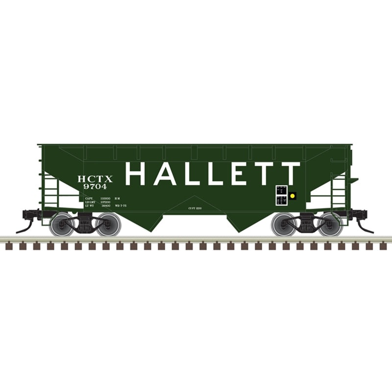 Atlas Trainman 20007444 HO Scale 2 Bay Offset Hopper Hallett (3 Pack)