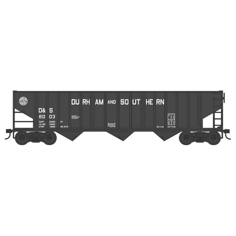 Bowser 43464 HO Scale 70 Ton 14 Panel 3 Bay Hopper Durham and Southern D&S 6022