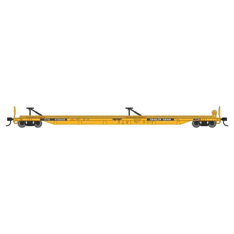 Walthers Mainline 910-5241 HO Scale 75' Piggyback Flatcar Trailer Train (Yellow) TTX 470570