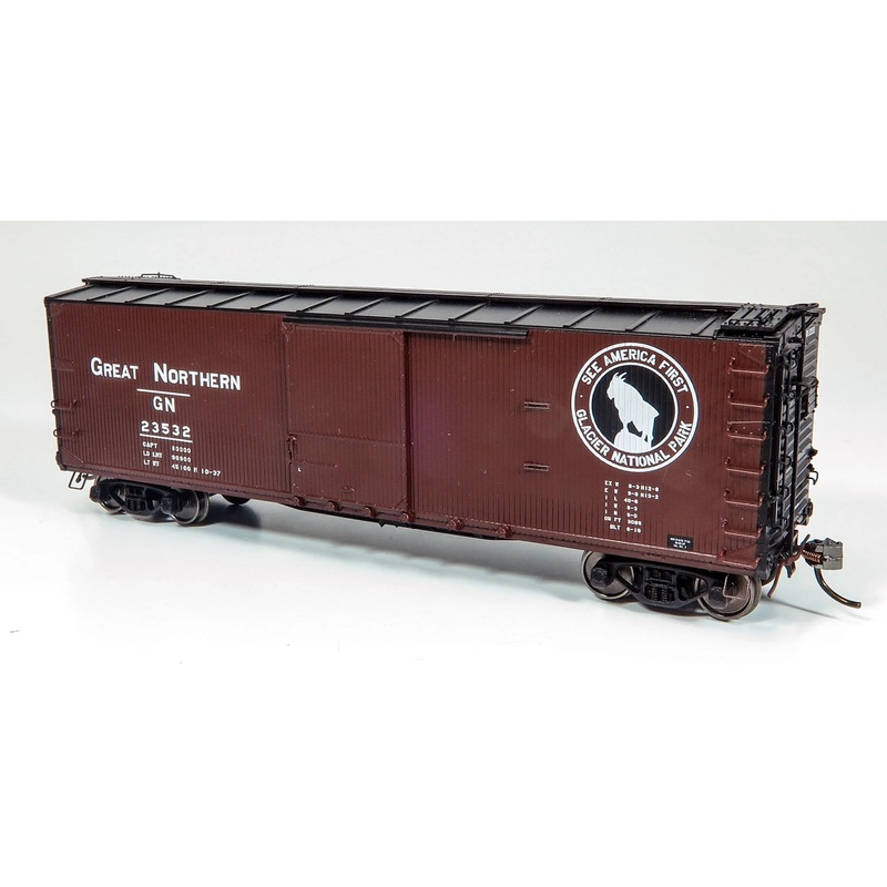 Rapido Trains 130122A HO Scale 40' DS Boxcar Great Northern "See America First" GN #s Vary
