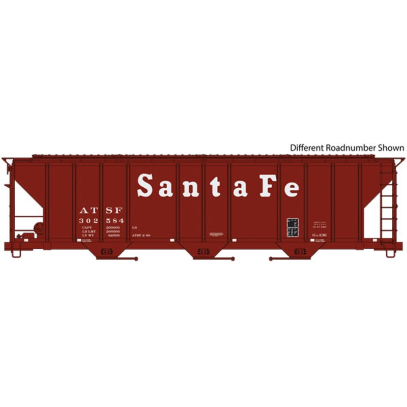 Walthers Mainline 910-7251 HO Scale PS 4427 Covered Hopper Santa Fe ATSF 303086