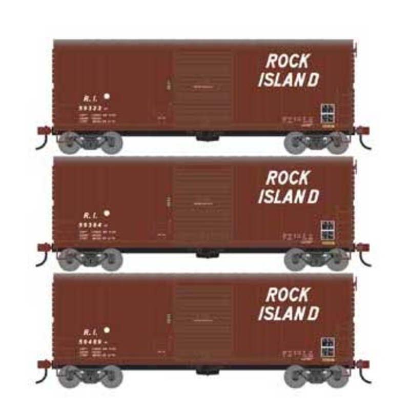 Athearn 67741 HO Scale RTR 40' Modernized Boxcar Rock Island RI 3 Pack