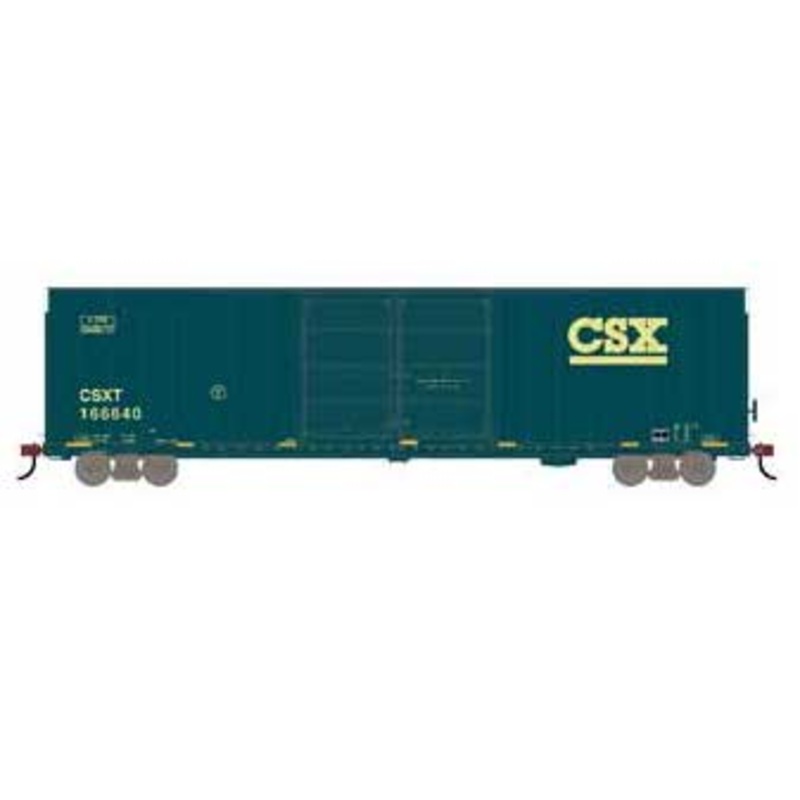 Athearn 90570 HO Scale FMC 60' Double Door Hi-Cube Boxcar Primed for Grime CSX 166640